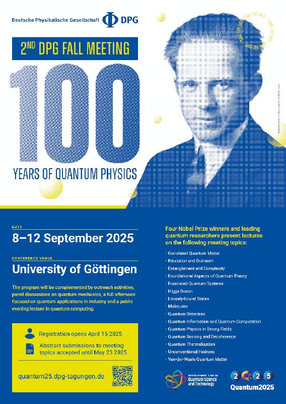 Über 800 Forschende treffen sich zur 2. DPG-Herbsttagung in Göttingen. 