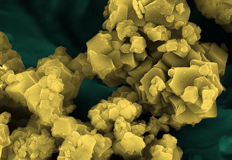 Synthetische Kohlenstoffe im Inneren einer Natrium-Ionen-Batterie. 