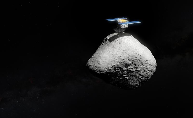 Künstlerische Darstellung des Rendezvous von Hayabusa2 mit dem Asteroiden 1998 KY26