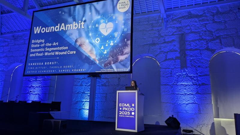 Für ihr Projekt WoundAmbit wurde die Informatikerin Vanessa aus Würzburg auf der der ECML PKDD mit dem “Best Student Paper Applied Data Sciences Track” ausgezeichnet