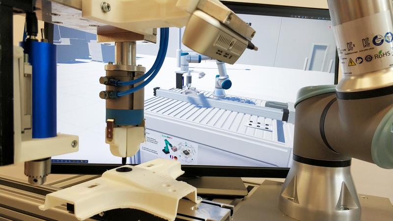 GreenBotAI Demonstrator, Robotics made simple and efficient: Guided by 2D images, the robot picks up a component and inserts it into a second gear using intelligent, force-torque-controlled AI.