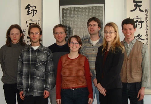 Die "China-Pioniere" der Uni Würzburg (von links): Joshua Seufert, Stephan Lazarus, Martin Kroher, Ramona Hammer, Richard Seyerlein, Kathrin Kröning und Christian Höchemer. Foto: Klein