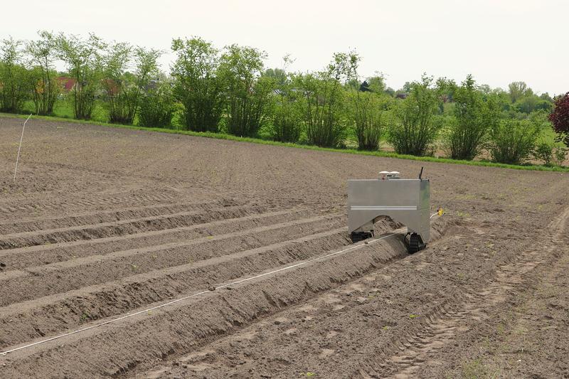 Field robots crossing the carrot dam