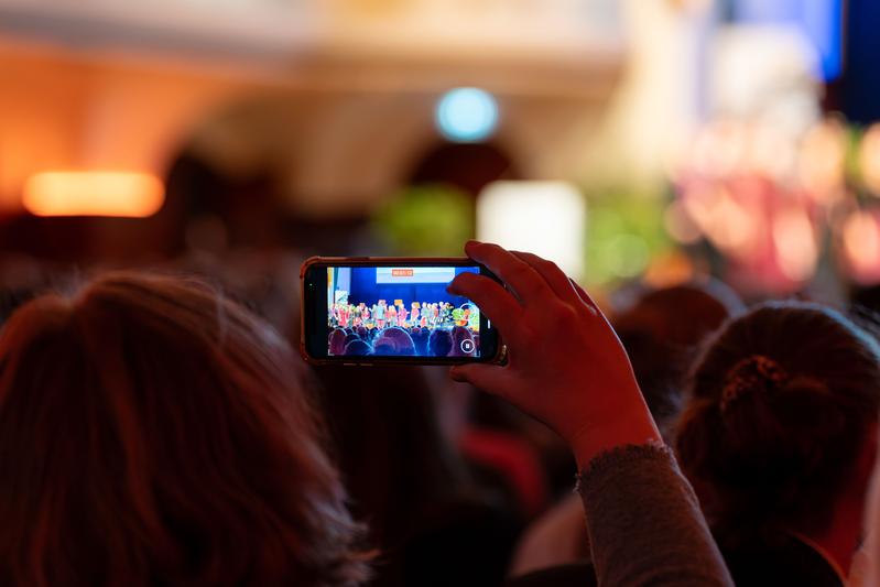 View of the ballroom during the ceremonial matriculation of Friedrich Schiller University Jena on 29 October 2025 at the Volkshaus in Jena.