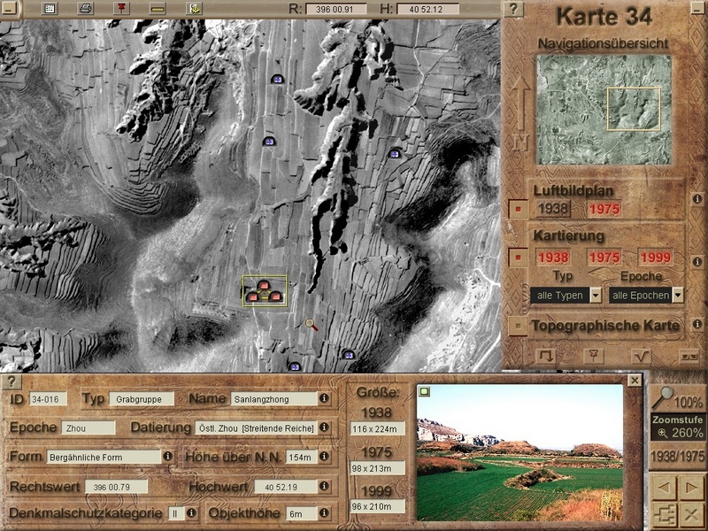 Screenshot des Programms: eine kartographische Reise durch die chinesische Provinz Shandong