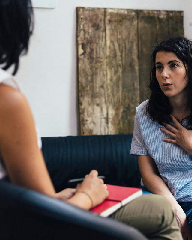 Women during a psychotherapy session