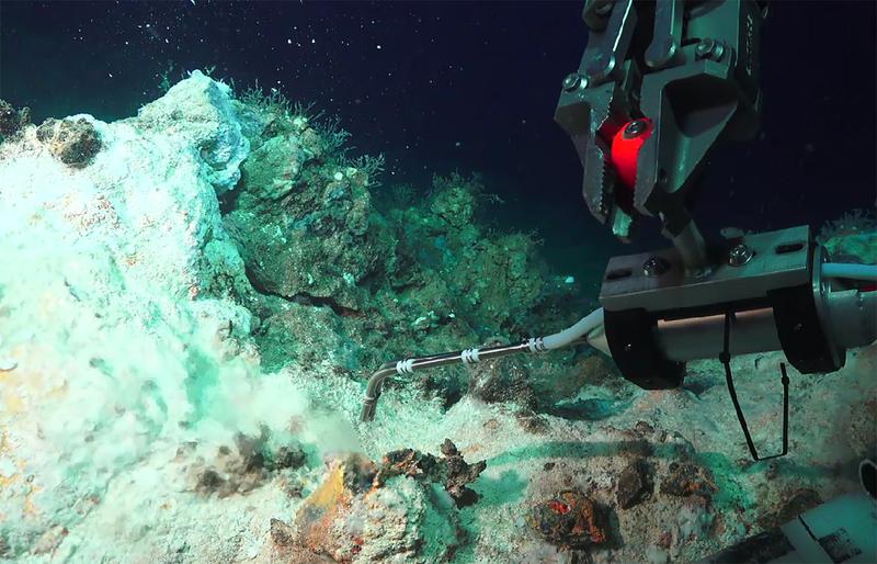 Sampling fluids of 180 degree Celsius at the White Sealhound structure. 