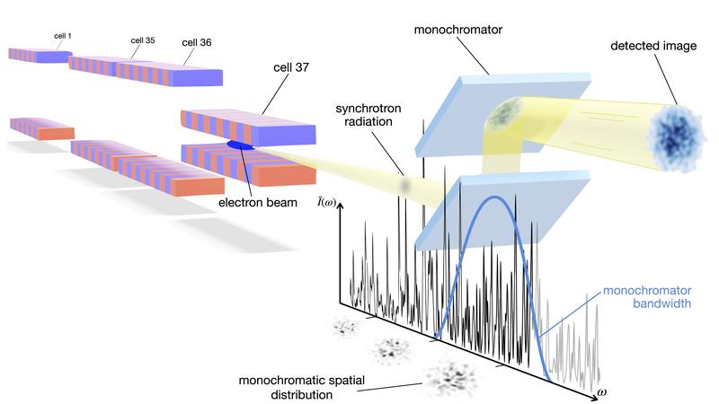 Synchrotronlicht weist gezackte Intensitätsschwankungen auf, aus denen die Forschenden Informationen über die Form der Elektronenpakete gewinnen können, die das Röntgenlicht erzeugen.