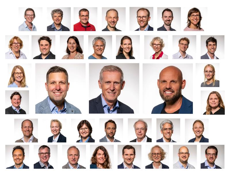 Der neue SFB/Transregio DEFINE ist eine Kooperation der Universitäten Marburg, LMU München und Würzburg und wird geleitet von Nicolas Schlegel, Michael Hertl und Jens Waschke (größere Porträts in der Mitte von links nach rechts). 