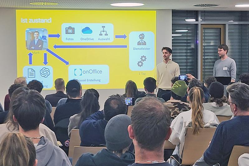 Während ihres Ideen-Pitches der Innovation-Challenge hatten die Studierenden je drei Minuten Zeit, die Jury von ihrer Kreativität und ihrem Wissen zu überzeugen