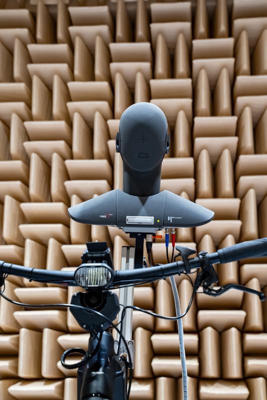 Binaural measurement using a dummy head. 