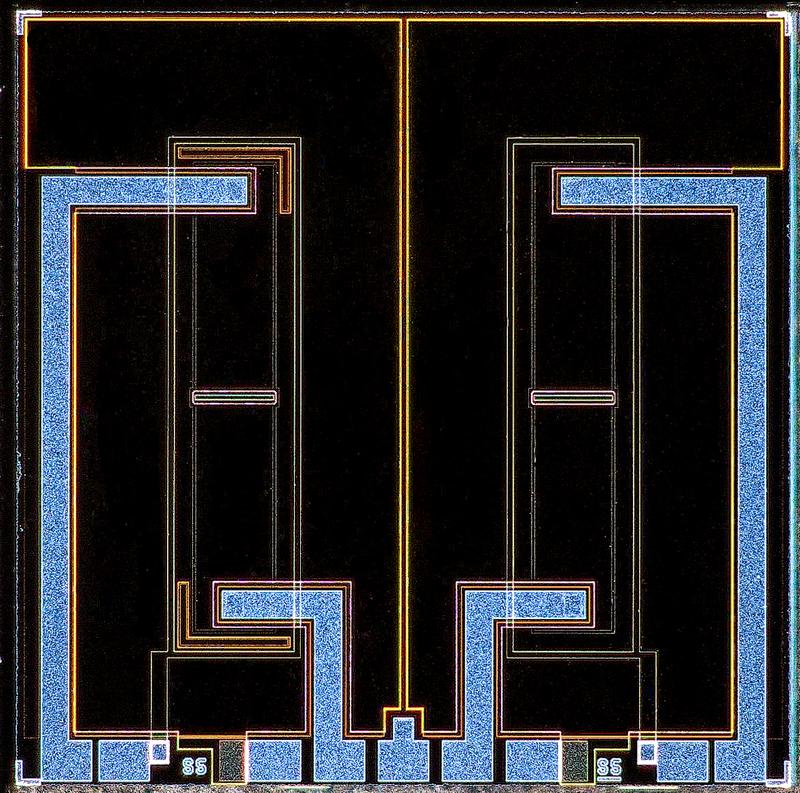 ISFET-REFET-Chip des Fraunhofer IPMS, 5x5 mm²