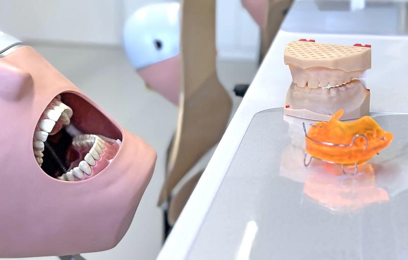 Am künstlichen Kopf üben die Studierenden das Arbeiten unter realistischen Bedingungen 