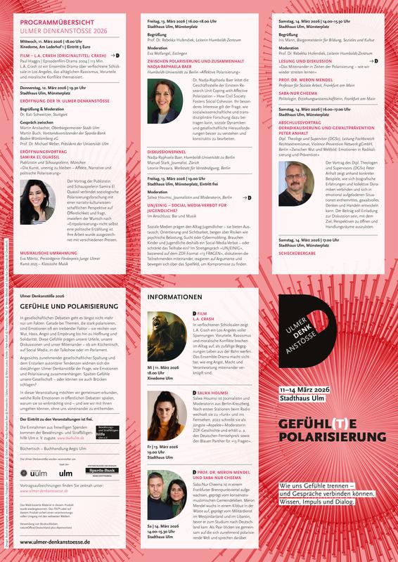 Programm Ulmer Denkanstöße 2026 
