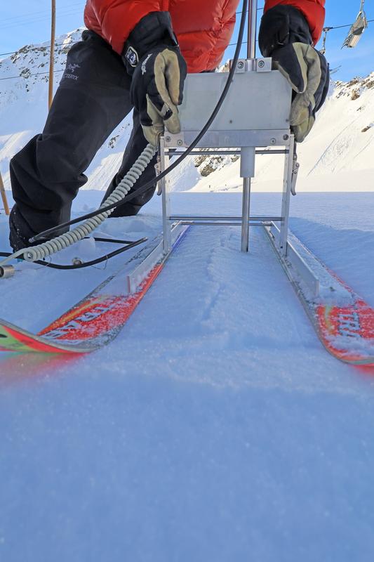 High-tech snowpack analysis: the SnowMicroPen in action.