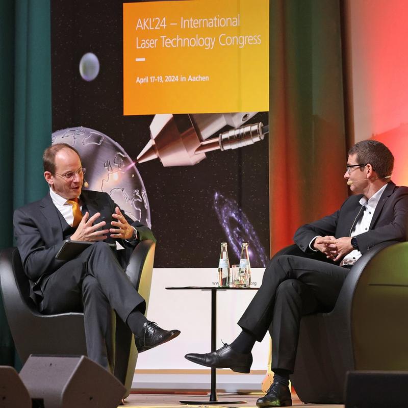 At AKL’24, Prof. Constantin Häfner, Executive Board Member for Research and Transfer at the Fraunhofer-Gesellschaft, and Dr. Hagen Zimer, CEO Laser Technology and Member of the Executive Board at TRUMPF SE + Co. KG, talked about the future of photonics.