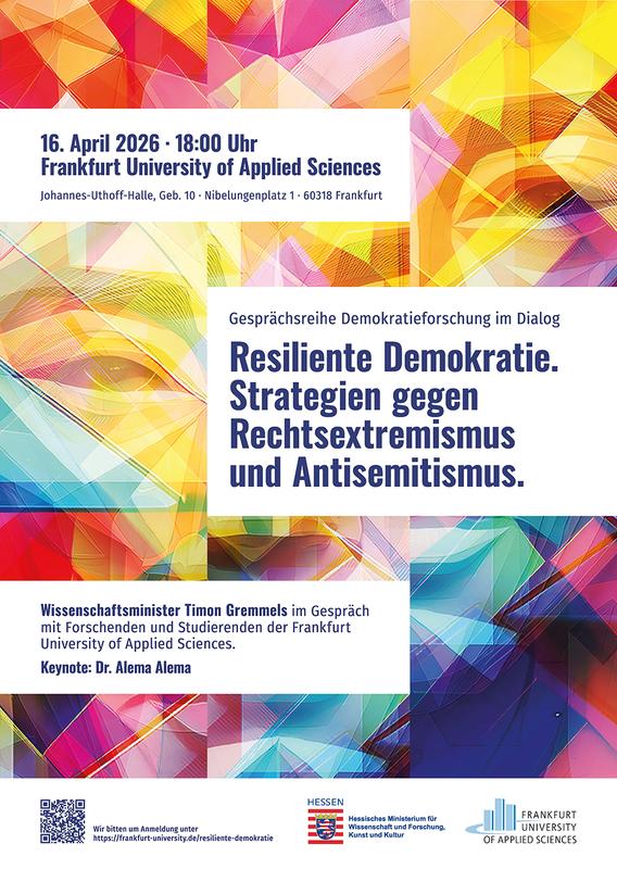 Plakat: „Resiliente Demokratie. Strategien gegen Rechtsextremismus und Antisemitismus“