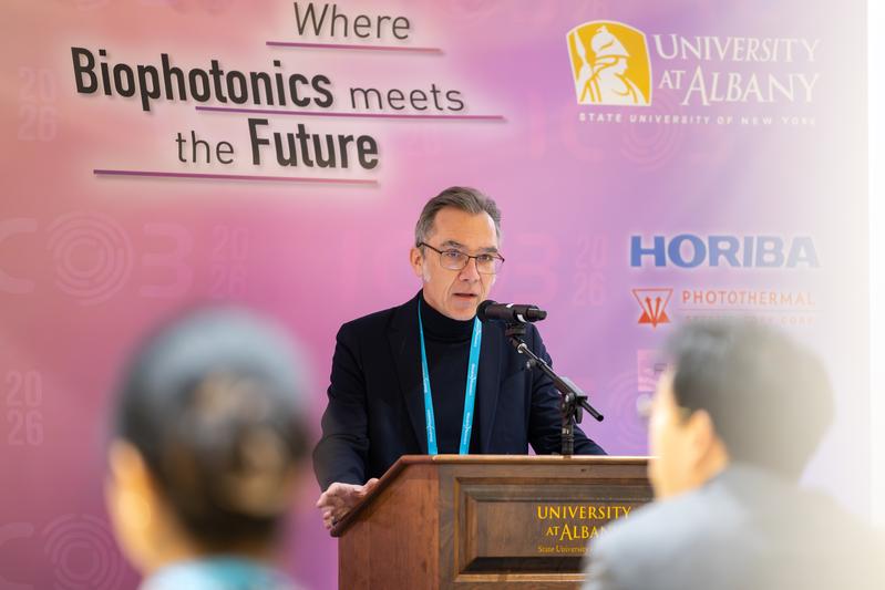 Prof. Dr. Jürgen Popp, Scientific Director of the Leibniz Institute for Photonic Technologies (Leibniz-IPHT), which co-hosted ICOB 2026 at the University at Albany