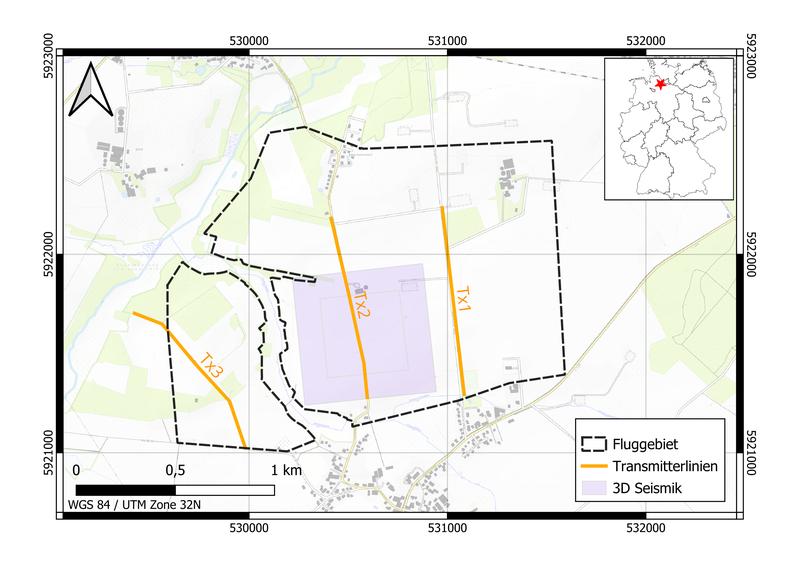 Ausschnitt des Befliegungsgebietes. 
