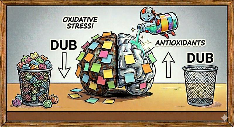 Oxidative stress in the aging brain inhibits the activity of deubiquitylases. These enzymes are essential for regulating protein degradation. As a result, ubiquitin tags on proteins are no longer efficiently removed. Notably, this effect is reversible.
