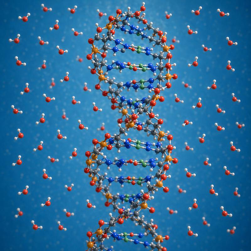 Polar water molecules cause DNA to form a double helix, with nonpolar elements on the inside and polar ones on the outside.