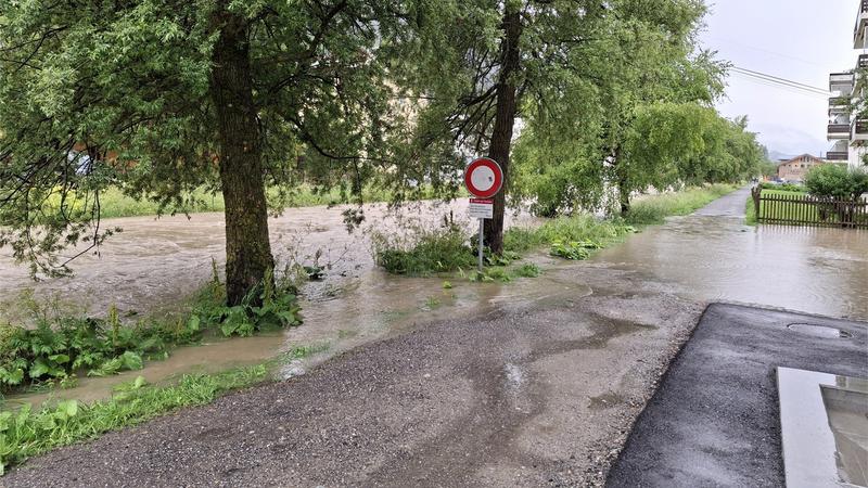 Das Landwasser über Ufer: Dieses Hochwasser ereignete sich im Juli 2024 in Davos. 