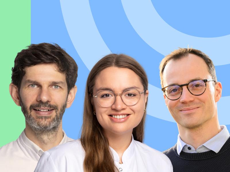 PD Dr. Manuel Krone (links) ist Letztautor der Studie und Leiter der CoVacSer-Studie am UKW, Dr. Isabell Wagenhäuser ist Erstautorin und Dr. Alexander Gabel vom CIID der Universität Heidelberg verantwortlich für die Biostatistik. 