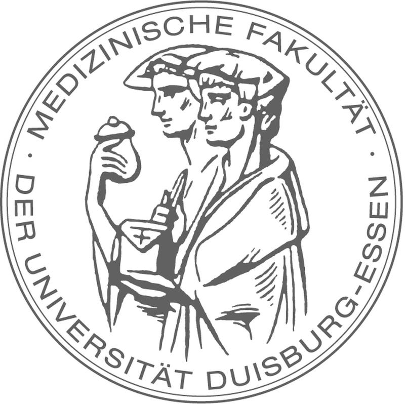 Das runde Logo der Medizinischen Fakultät der Universität Duisburg-Essen