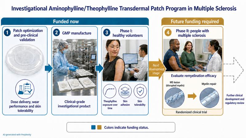 Clinical development roadmap for a transdermal aminophylline/theophylline patch for use in patients with multiple sclerosis