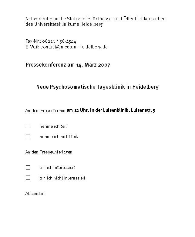 Faxantwortbogen