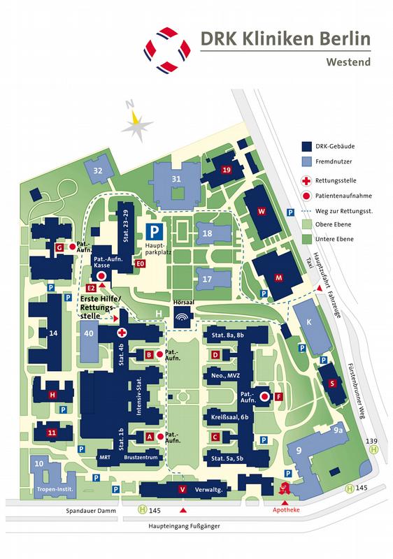 Lageplan DRK-Kliniken
