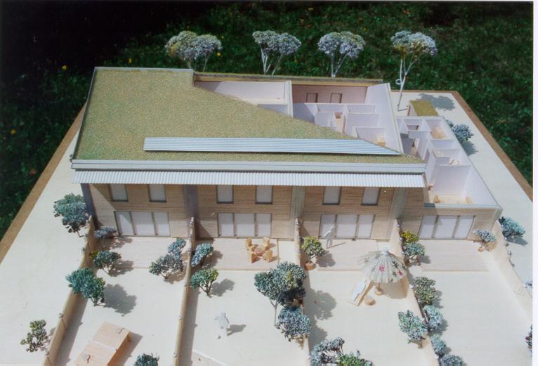 Modell der Solarpassivhaus-Anlage in Neuenburg