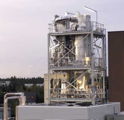 Teil der Schnellpyrolyse-Stufe der bioliq®-Anlage zur Herstellung hochwertiger Synthesekraftstoffe im Forschungszentrum Karlsruhe.