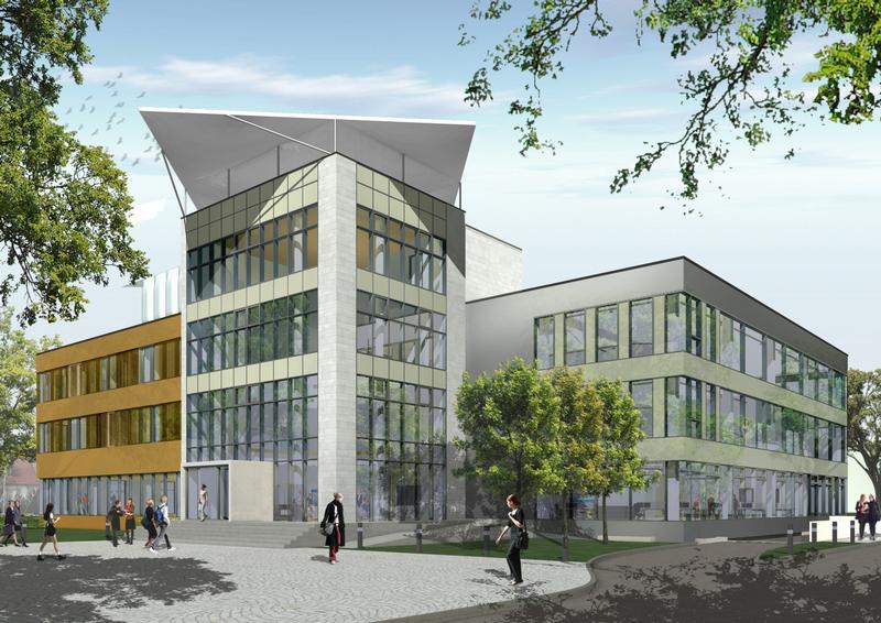 inHaus2 im Modell: Hier entsteht eine Forschungsplattform für das zukünftige Bauen und Betreiben von Gewerbeimmobilien.