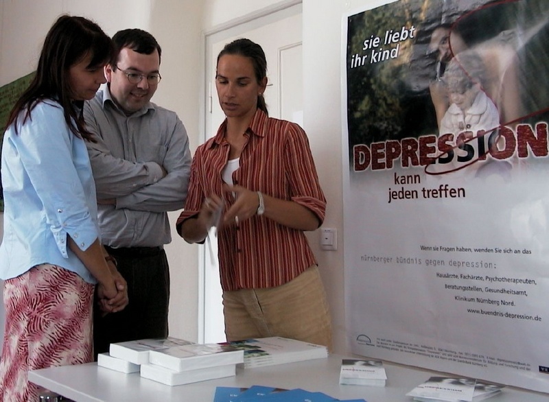 Besucher können sich beim 1. Nürnberger Anti-Depressionstag über die Krankheit Depression informieren.