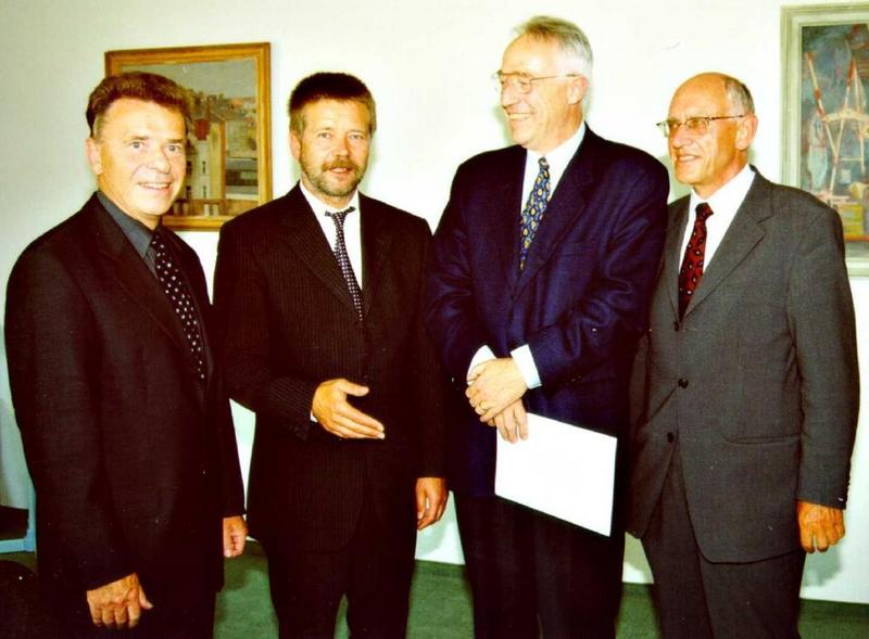 v.l.n.r.: Prof. Harro Müller-Michaels, Dr. Wolfgang Lieb, Dr. Bernhard Wiebel, Prof. Manfred Bormann