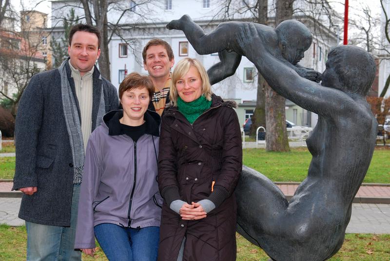 Dr. Tobias Pöhlmann, Sandra Köhn, Werner Dörrzapf und Bettina Ruhland (v. l.) wollen den Schritt in die Selbstständigkeit wagen. Seit 1. Januar wird das Team vom Bundesministerium für Wirtschaft mit einem EXIST-Gründerstipendium gefördert.