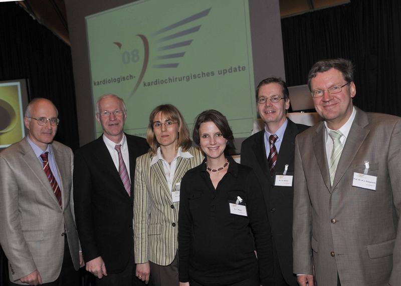 Kardiologisch- kardiochirurgisches Update im Casino Hohensyburg; v.li.: Prof. Dr. H. Warnecke (Bad Rothenfelde), Prof. Dr. H. Heuer (Dortmund), Dr. J. Wolfertz (Wuppertal), Dr. T. Meyer (München), Dr. T. Wetzel (Dortmund), Prof. Dr. H.-J. Rupprecht (Rüsselsheim)