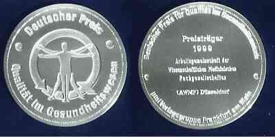 Medaille zum Deutschen Preis für Qualität im Gesundheitswesen 1999