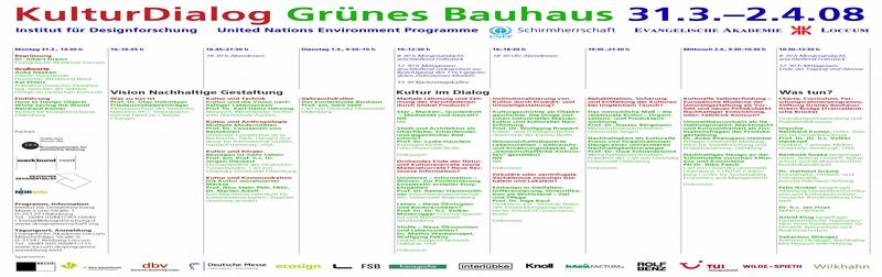 Grünes Bauhaus, Tagungsprogramm