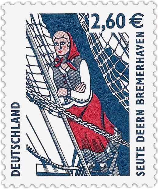 Die neue Briefmarke "Seute Deern Bremerhaven"