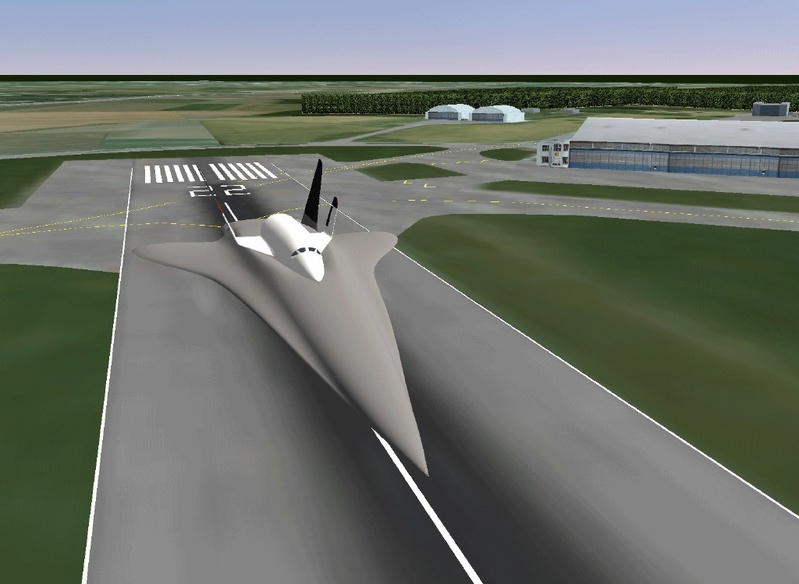 Länger als ein Jumbo Jet und fast siebenmal so schnell - das Gesamtsystem flugbereit auf der Startbahn.