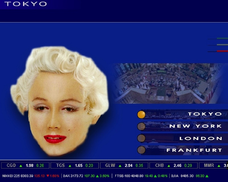 Auch im interaktiven Fernsehen werden "Blondinen bevorzugt": Der Marilyn-Avatar liest mit passender und weitgehend natürlicher Mimik hier Nachrichten von wichtigen Börsenplätzen vor. ©Fraunhofer IMK