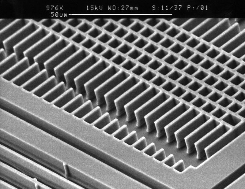 Detailaufnahme der Mikrostruktur des Sensors (Foto: TU Chemnitz/ZfM)