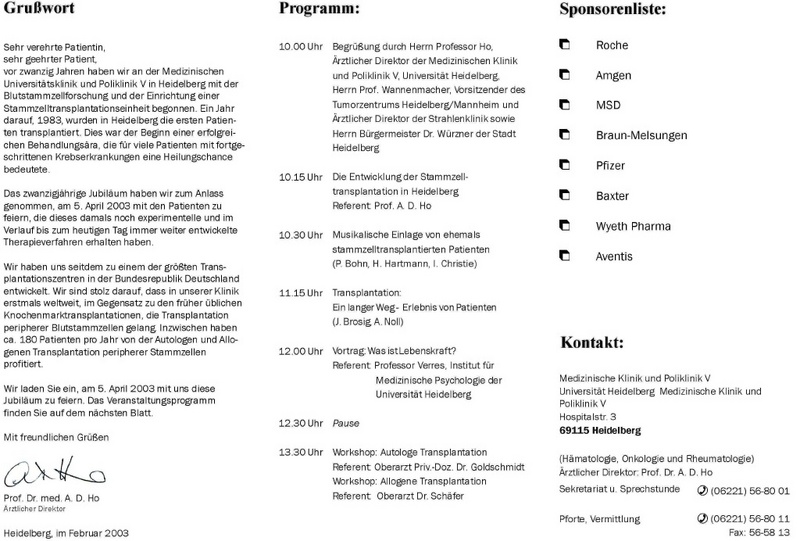 Programm der Veranstaltung