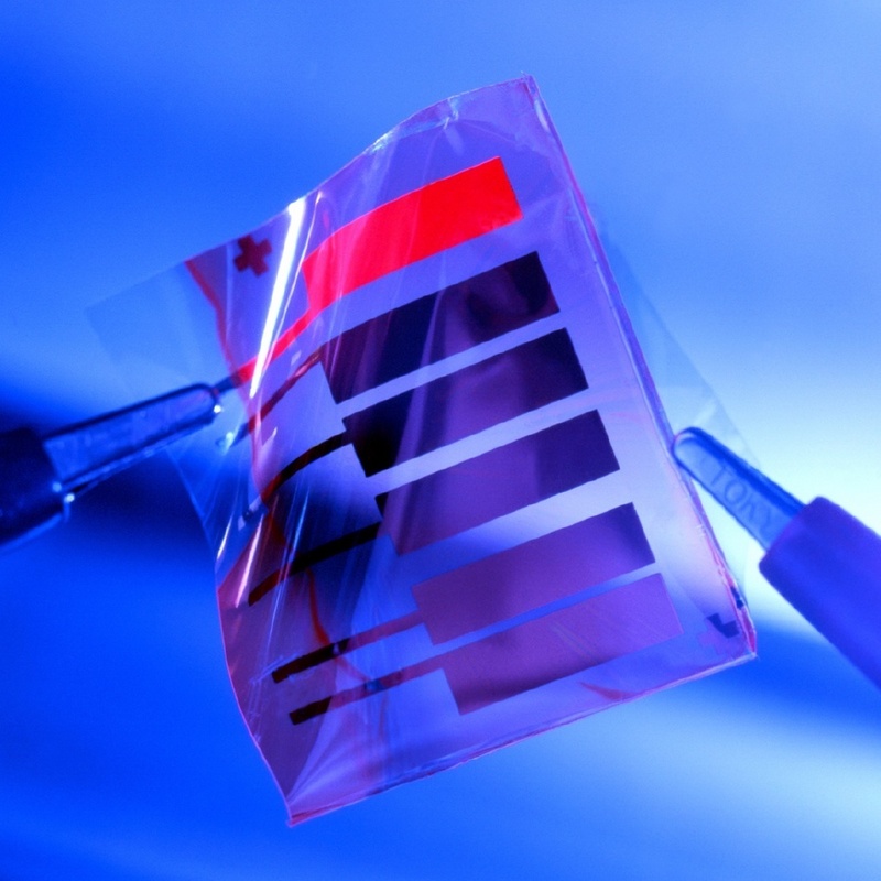 Flexible Kunststoff-Displays: Aus organischen Leuchtdioden sollen in einigen Jahren aufrollbare Bildschirme produziert werden. Forscher des IAP haben bereits erste Labormuster hergestellt. ©Fraunhofer