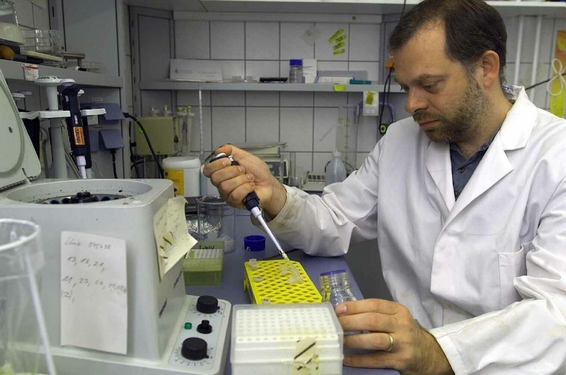 Der Biologe Dr. Thomas Pfannschmidt von der Universität Jena bei der Vorbereitung von Proteinproben für weitere vergleichende Analysen. (Foto: Scheere/FSU-Fotozentrum)
