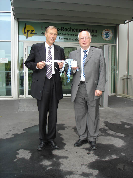 Arndt Bode (links) und Heinz-Gerd Hegering bei der Amtsübergabe, 1.10.2008.