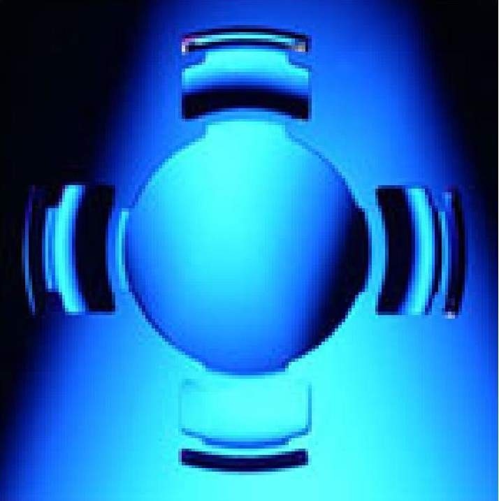Die Kunststofflinse wird mit ihren vier Bügeln im Kapselsack befestigt. Durch Vorwärtsbewegung verändert sie ihren Brennpunkt. / Foto.: Humanoptics