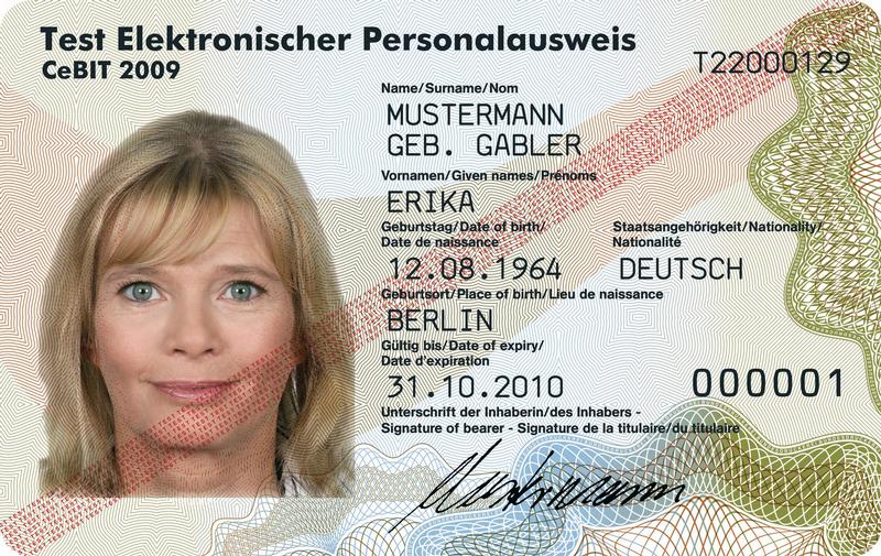 Muster des neuen elektronischen Personalausweises